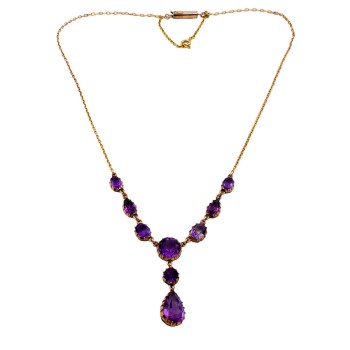 9ct Gold Amethyst Necklace